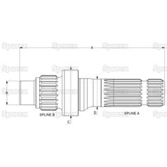 PTO 1000 Stub Shaft to fit Case IH/New Holland 260197 - Image 2