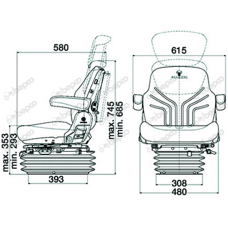 Grammer Air Suspension Seat 50687015 - Image 2