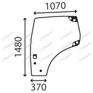 LH Door Glass to fit Case IH/New holland